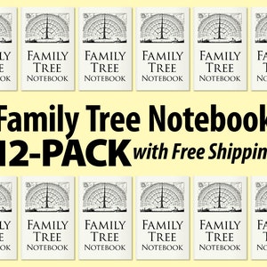 12 Family Tree Notebooks ancestry genealogy Christmas gifts mother father grandparents men women teacher students in-laws reunion favors
