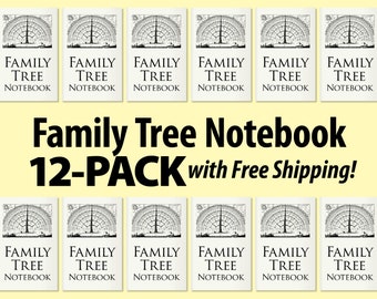12 Family Tree Notebooks ancestry genealogy family reunion favors birthay Christmas gifts for grandparents men women father mother in-laws