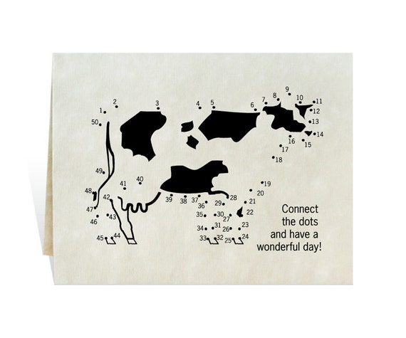 Cow Dot-to-Dot Printable Card: Birthday, Moving, All Occasions (PDF and JPG)