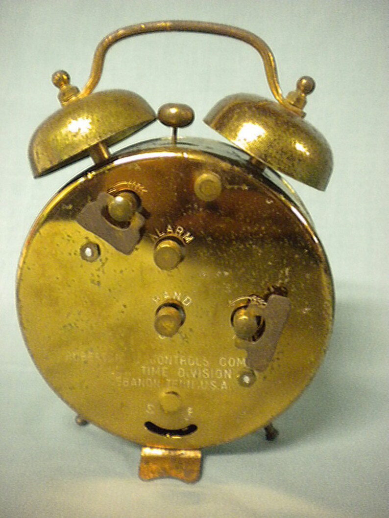 Vintage Twin Bell Alarm Clock Robertshaw Gabriel with Peg Etsy
