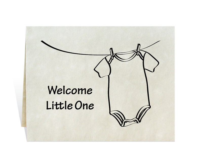 Baby Shower Invitations Gift Card Birth Announcements Cute Onesie Clothesline Welcome Little One Sweet Stock Ilration Printable