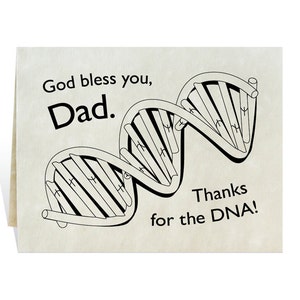 Fathers day birthday thanks love God bless you dad or father-in-law digital printable DIY coloring page card with DNA genealogy art image 1