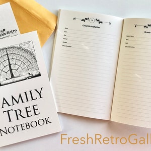 2 Family Tree Notebooks Print Edition gifts for men women baby grandparents in-laws mothers fathers day and kids to chart ancestry genealogy image 10