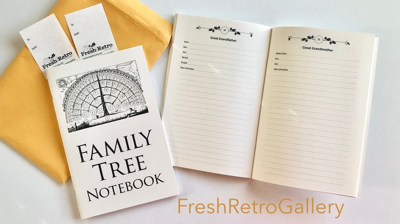 2 Family Tree Notebooks Print Edition gifts for men women baby grandparents in-laws mothers fathers day and kids to chart ancestry genealogy image 10