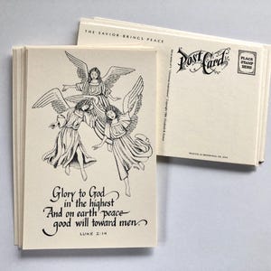 Christliche Weihnachten Postkarten 20 Karten Engel Bibel Vers Ehre sei Gott Frieden auf Erden guter Wille den Menschen zur Feiertagstaufe Firmung