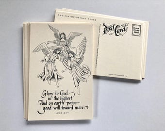 Christian Christmas Postcards: Angels, Bible Verse (20 Cards)