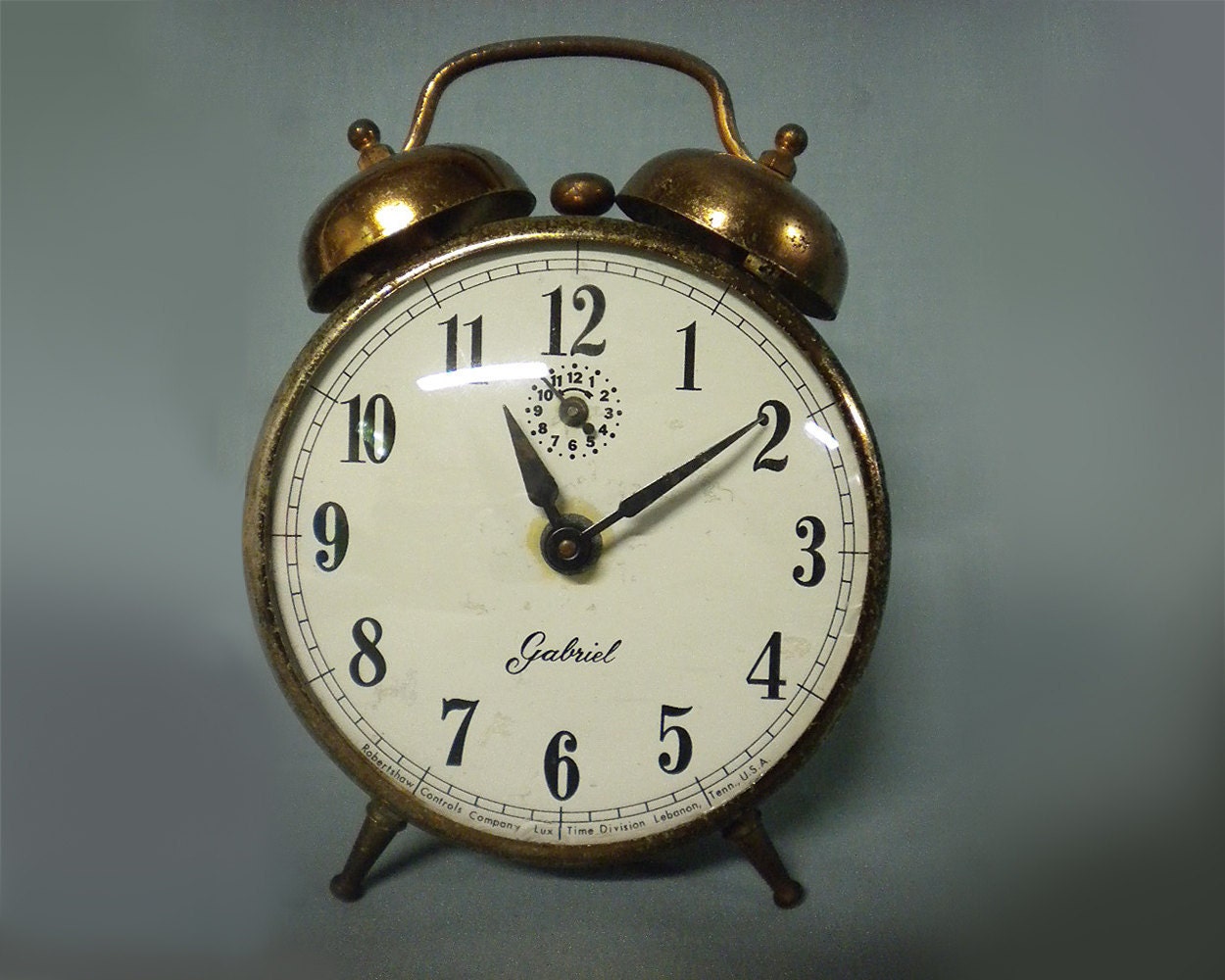 Vintage Twin Bell Alarm Clock Robertshaw Gabriel with Peg Etsy
