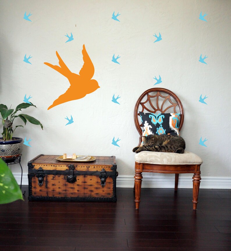 SPARROW BIRD Wall Decal wall decal birds wall decals for teens baby decal wall decals for kids sailor jerry decor wall decals nursery