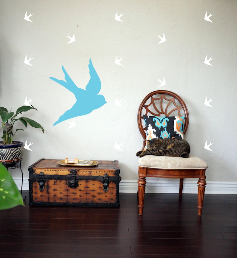 SPARROW BIRD Wall Decal wall decal birds wall decals for teens baby decal wall decals for kids sailor jerry decor wall decals nursery