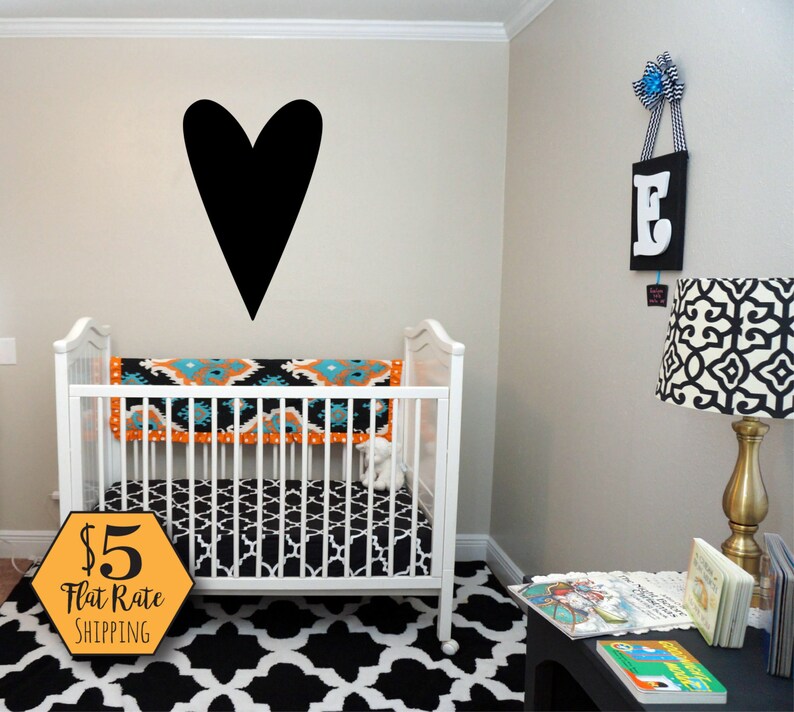 BIG HEART Wall Decal / heart decal gold heart wall decal Etsy