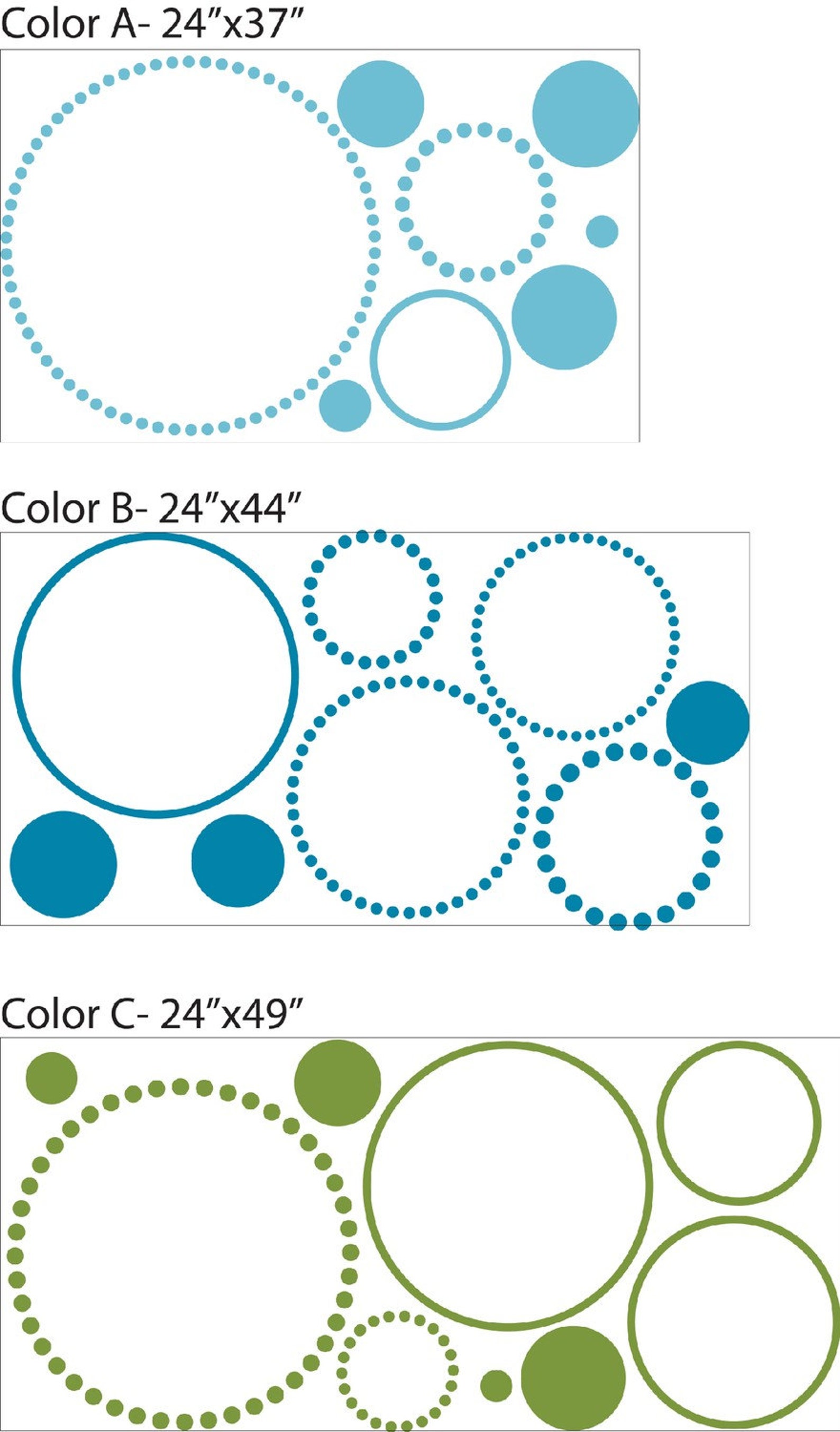DOTTY DOTS CIRCLE Wall Decals / 4 color large / dot wall Etsy