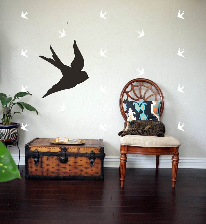SPARROW BIRD Wall Decal wall decal birds wall decals for teens baby decal wall decals for kids sailor jerry decor wall decals nursery