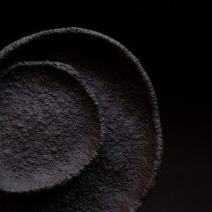 Black Ceramic Dishes Made From Raw Clay