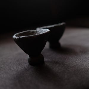 Black Ceramic Dishes Made From Raw Clay