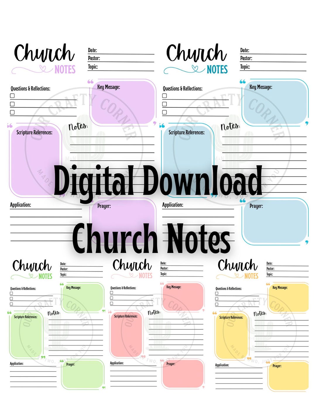 Church Notes Printable - Etsy