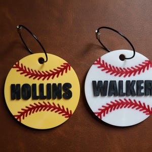 Personalized Baseball or Softball Bag Tag | 3D Printed
