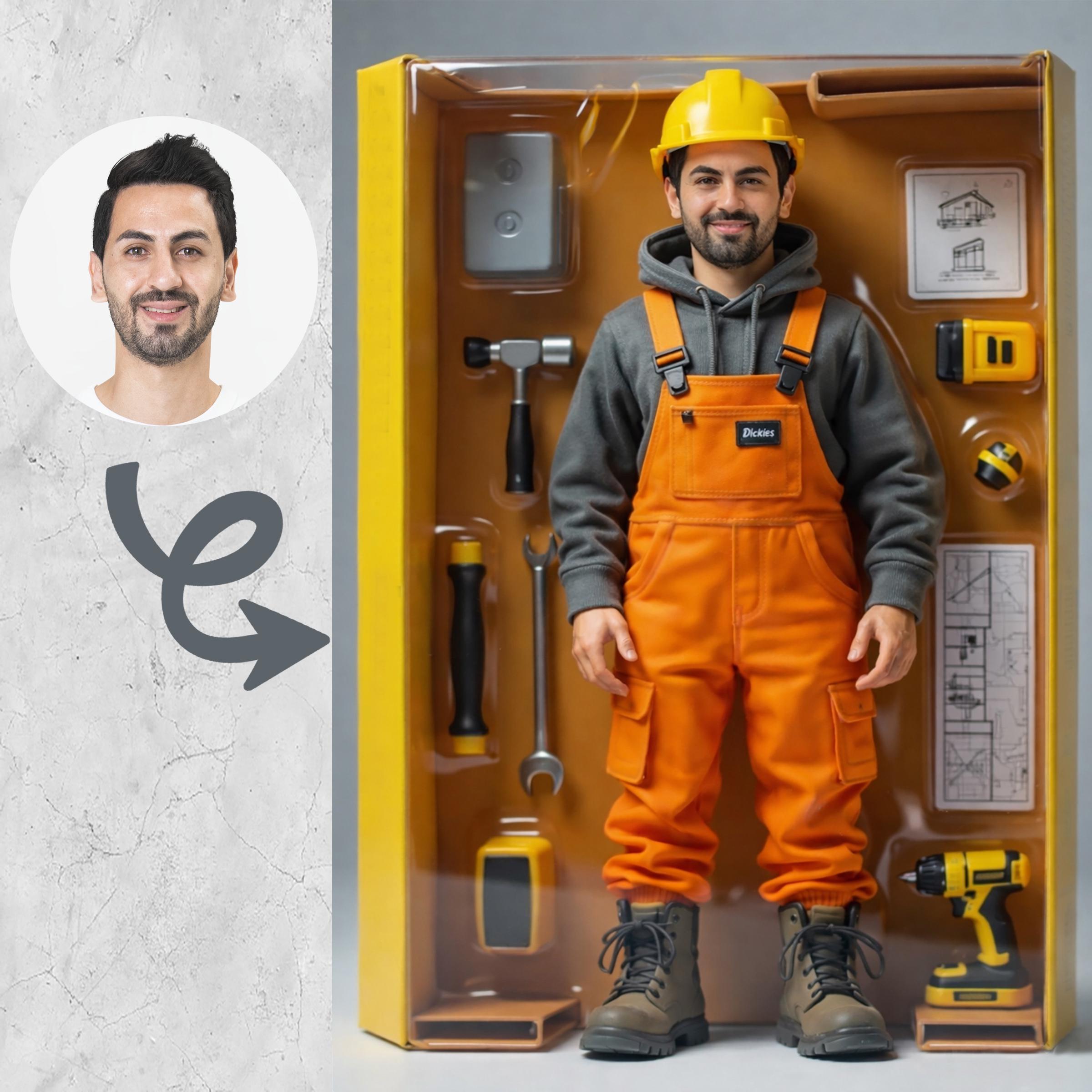 Personalized Construction Worker Action Figure – Builder Gift From ...
