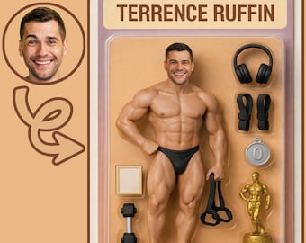 Personalized Fitness Action Figure from Photo | Custom Bodybuilder Figure