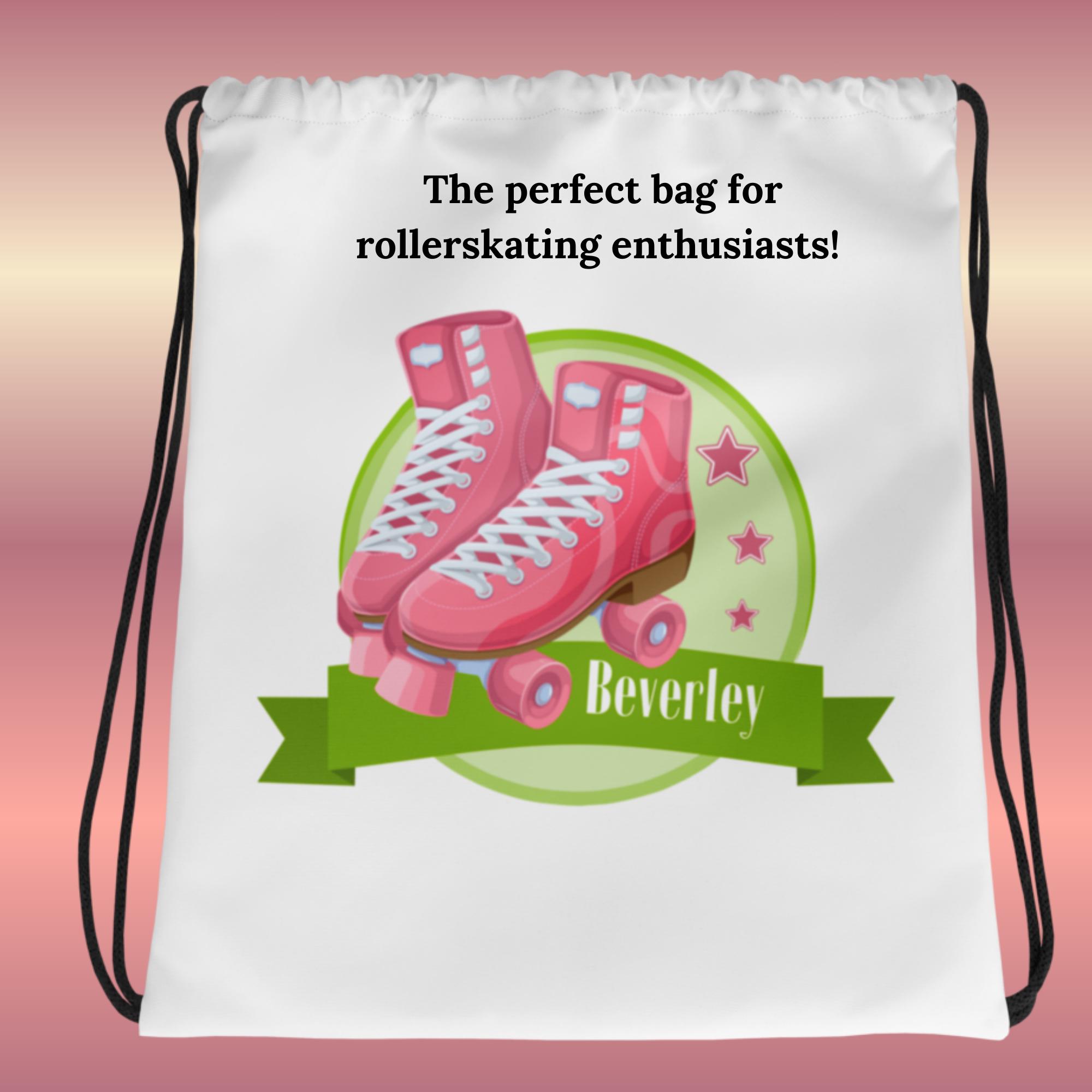 Drawstring Ruller Bag Personalised Roller Skating Drawstring Bag – Kids Custom Name Two‑sided ...