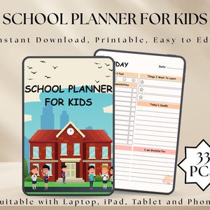 School Planner for Kids, Daily & Weekly Planner, Student Organization, Homework Tracker, Kids Academic Planner, Back to School Journal