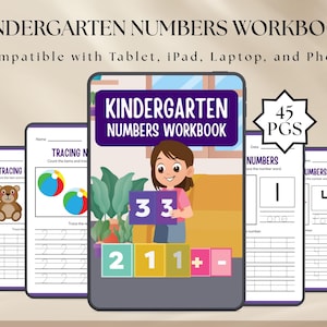 Kindergarten Numbers Workbook, Early Math Skills, Printable Number Worksheets, Kids Math Learning, Kindergarten Math Workbook