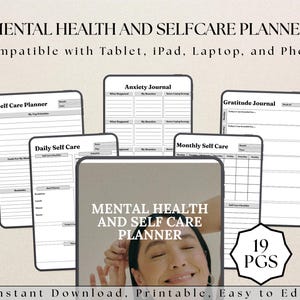 Mental Health and Self-Care Planner, Wellness Journal, Daily Self-Care Planner, Mental Wellness Planner, Printable Planner for Wellbeing