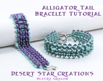 Paladin Cuff Bracelet Tutorial Tipp Two Hole Czech Beadweaving Cuff Pattern DiamonDuo Bead Arcos Par Puca Laura Graham PDF Instructions