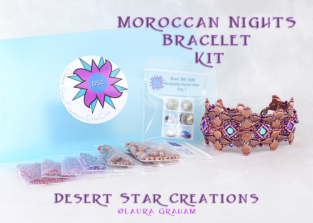 Pink Morocco Kit Moroccan Nights Copper Pink Bracelet Kit, Ginko Beads, Kite Bead ...
