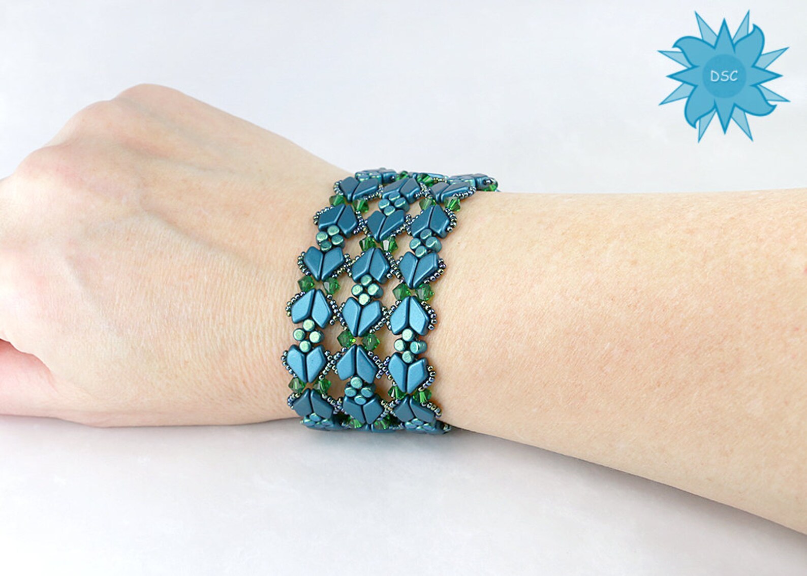 Flying Hearts Cuff Bracelet Tutorial Two Hole Czech Etsy