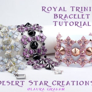Kheops Royal Trinity Armband Anleitung, Hex Pyramide Silky Bead Armband PDF Anleitung, Zwei Loch Perle RAW, Super Kheops Option