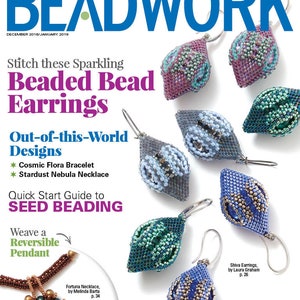 Shiva Earring Pendant Ornament Tutorial, Circular Peyote Stitch Pattern, Rivoli Crystal Bezel 3D Beaded Bead Tutorial, Laura Graham Design image 9