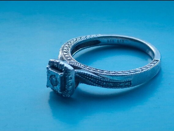 930 Solid Silver 0.15 ct Diamond Solitaire Twist … - image 10