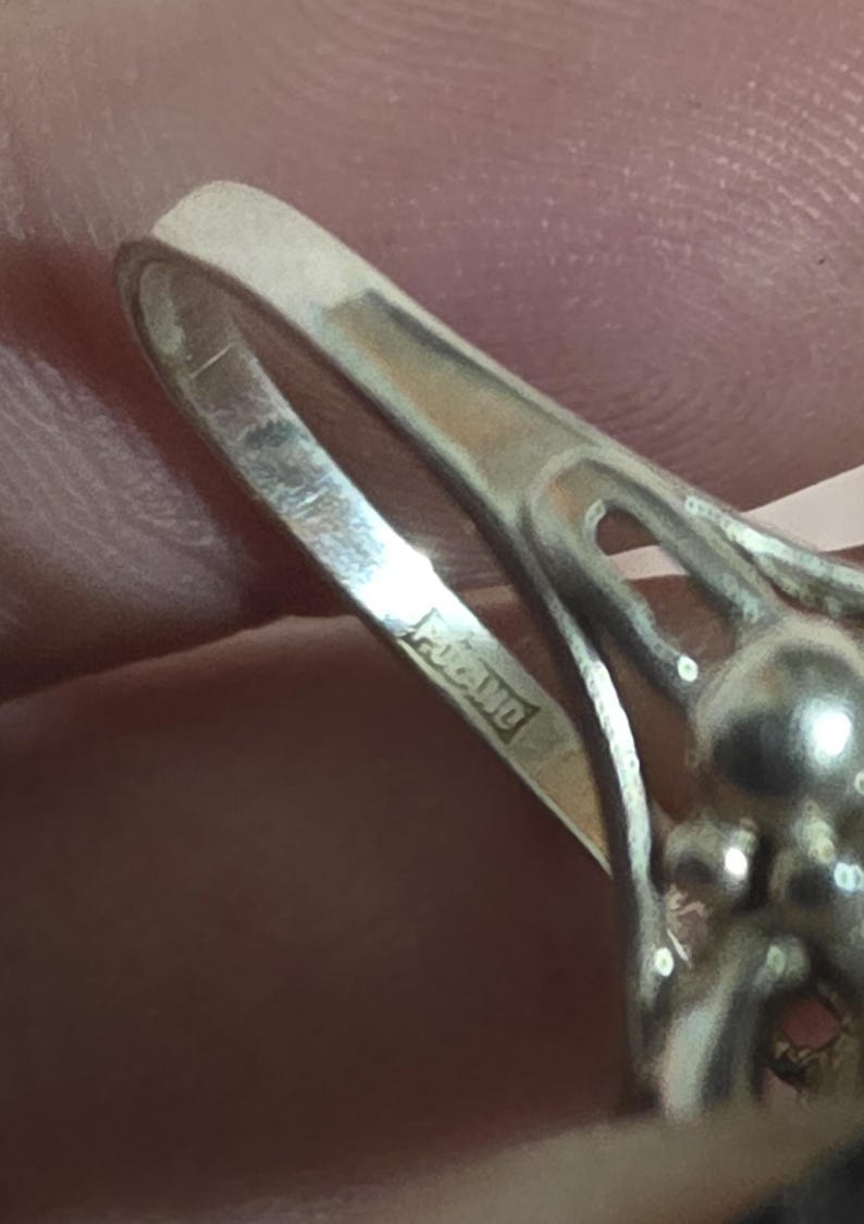 Bernstein Art Deco Bernsteinring , Bernstein, 925 Sterlingsilber Bild 11