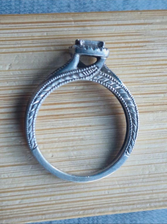 930 Solid Silver 0.15 ct Diamond Solitaire Twist … - image 7