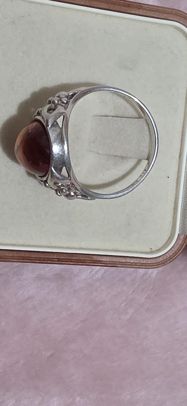 Bernstein Art Deco Bernsteinring , Bernstein, 925 Sterlingsilber Bild 10