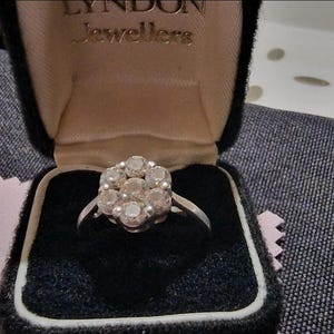 Vintage 925 Sterling Silber Ring Blume Einfügen