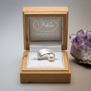 CÉDÉ Design Sterling Silver 925 Pärlring UK Storlek N Fillans Box Stämplad 2002, Vintage Skulptural Statement