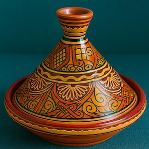 Hand painted Moroccan Tagine I Traditional Ceramic Cookware I Artisan Tagine for Serving or Decoration