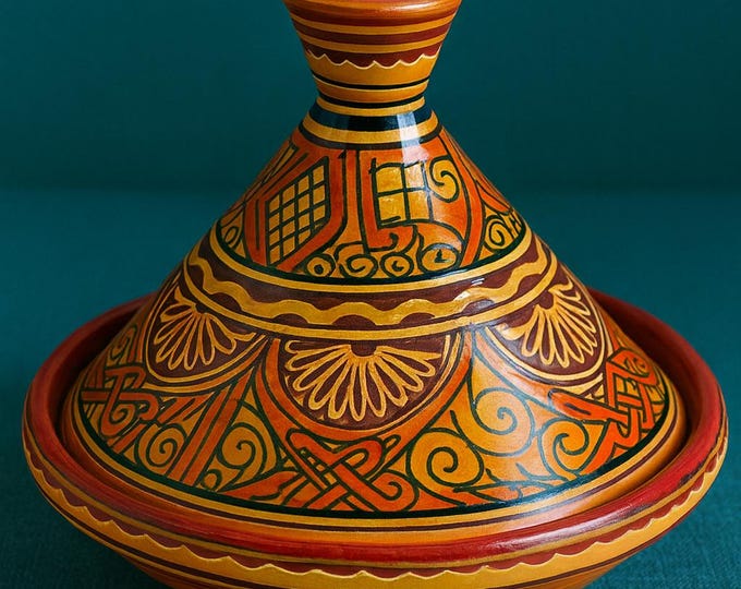 Hand-Painted Moroccan Tagine: Traditional Ceramic Cookware