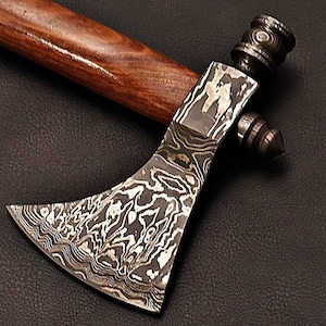 Handmade Damascus Steel Tomahawk, camping axe, Tomahawk Axe with leather sheath, Forged Tomahawk Axe, Personalised tomahawk, Bushcraft Axe
