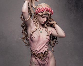 Aphrodite Goddess Sculpture with Cherub and Shell Base | Resin or FDM | 3D Printed Fantasy Mythology Model