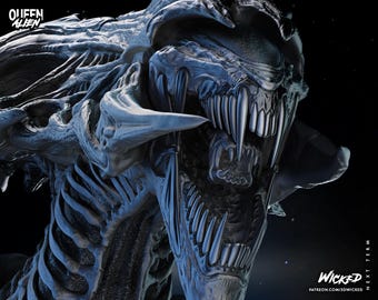 Alien Queen Sculpture | Sci-Fi Xeno Creature Resin/FDM Print | Unpainted or Painted | 3D Printed Collectible Model