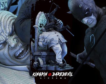 マーベル デアデビルとキングピンの彫刻ジオラマ完成 - Etsy 日本