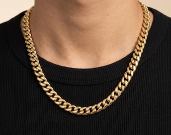 Heavy Gold Cuban Link Chain – 12mm Stainless Steel Mens Necklace, Thick Hip Hop Chain