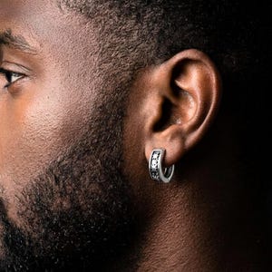 Mens Engraved Hoop Earrings - Etsy
