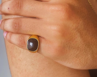 Black Onyx Signet Ring, Men Black Ring, Gold Signet Ring, Mens Silver Ring, Pinky Ring Men, Black Silver Signet Ring, Best Ring Gift for Men
