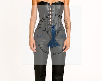 Corsetto in vera pelle fatto a mano - Top bustier gotico con lacci per donna