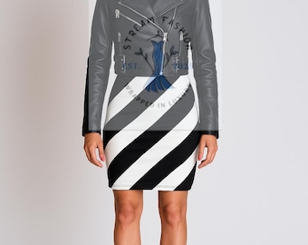 Women's Handmade Short Black Real Leather Jacket – Cropped Moto Biker Style with Belt Detail