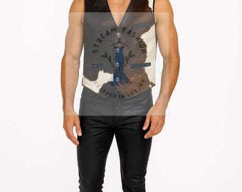 Hair on Cowhide Leather Vest Unique Western Biker Style - Etsy