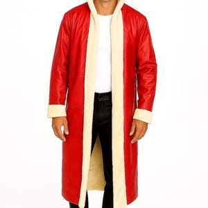 Faux Leather Santa Coat: Christmas Chronicles Inspired Hooded Jacket